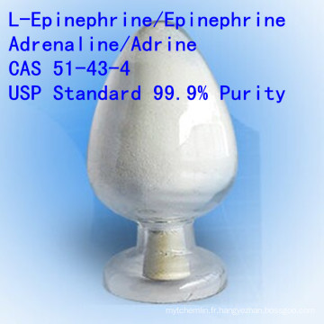 Épinephrine d&#39;USP L-Epinephrine 100% Adrine CAS 51-43-4 Non-Steroidal Hormone Pharma API d&#39;épinéphrine